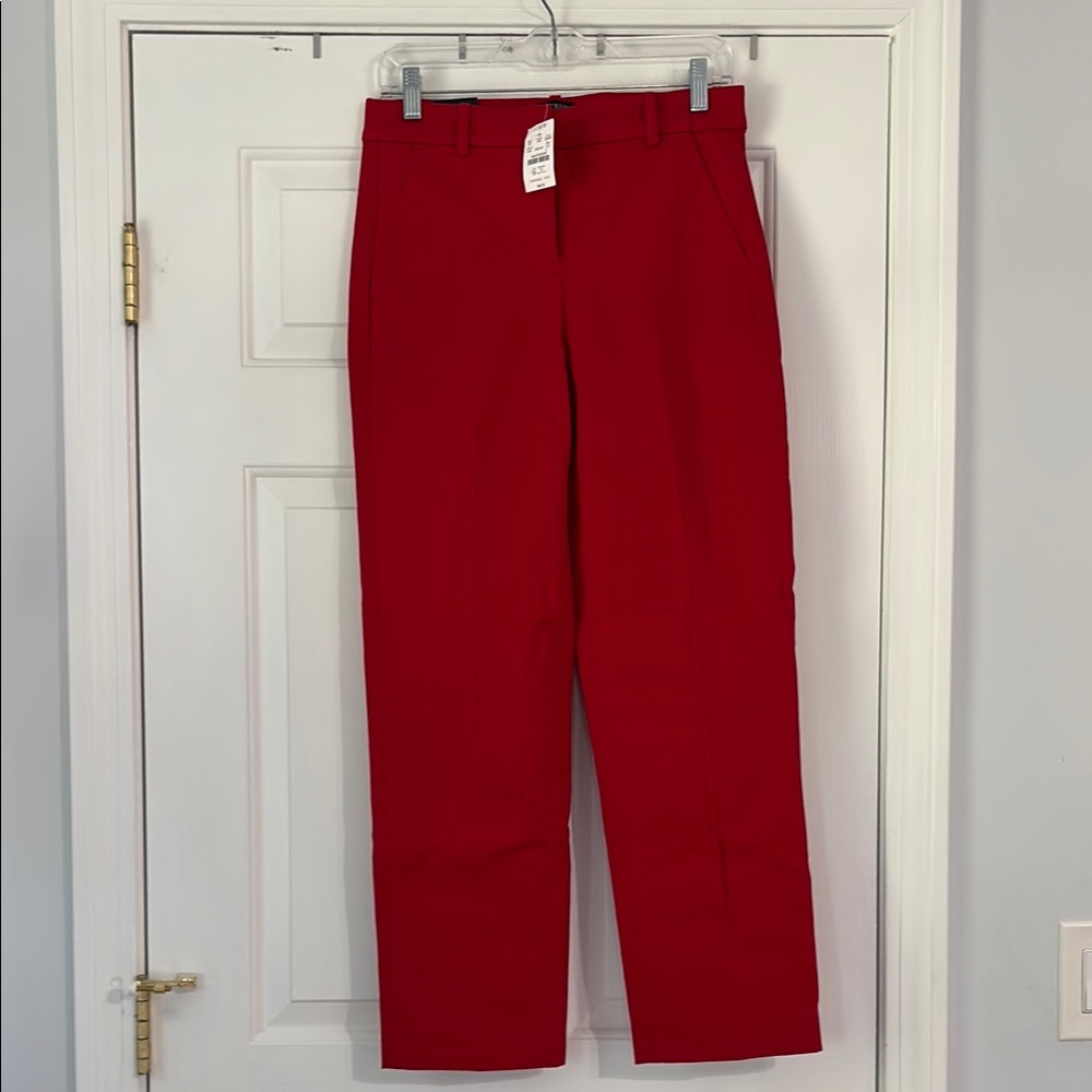 J. Crew Bold Red Straight Leg Pants